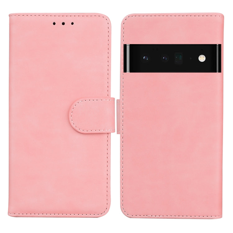 For Google Pixel 6 Pro Skin Feel Pure Color Flip Leather Phone Case