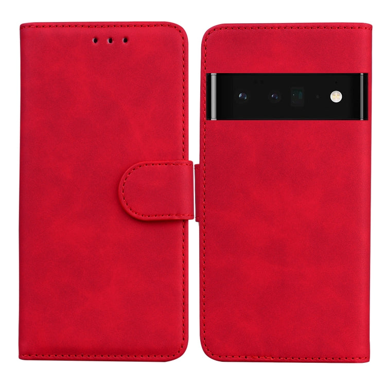For Google Pixel 6 Pro Skin Feel Pure Color Flip Leather Phone Case