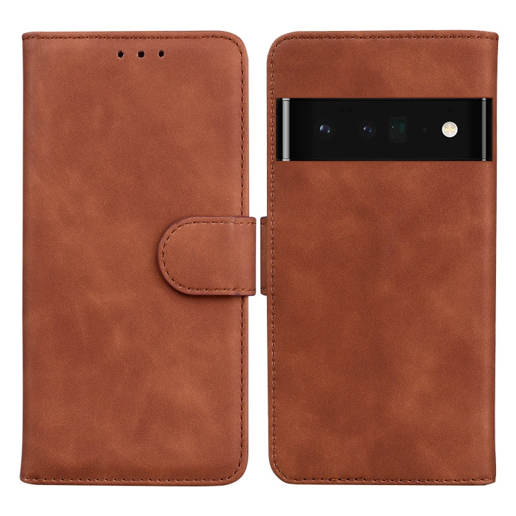 For Google Pixel 6 Pro Skin Feel Pure Color Flip Leather Phone Case