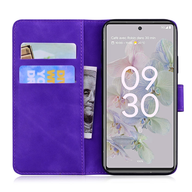 For Google Pixel 6a Skin Feel Pure Color Flip Leather Phone Case