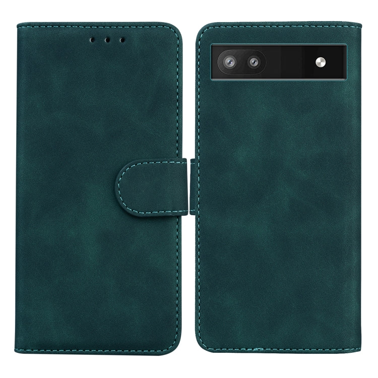For Google Pixel 6a Skin Feel Pure Color Flip Leather Phone Case