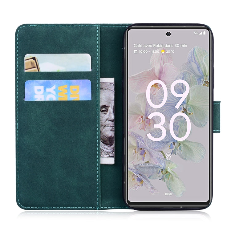 For Google Pixel 6a Skin Feel Pure Color Flip Leather Phone Case