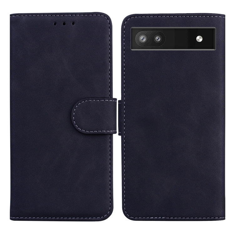 For Google Pixel 6a Skin Feel Pure Color Flip Leather Phone Case