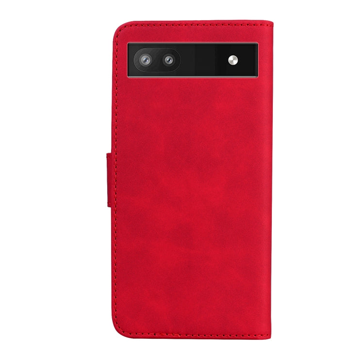 For Google Pixel 6a Skin Feel Pure Color Flip Leather Phone Case
