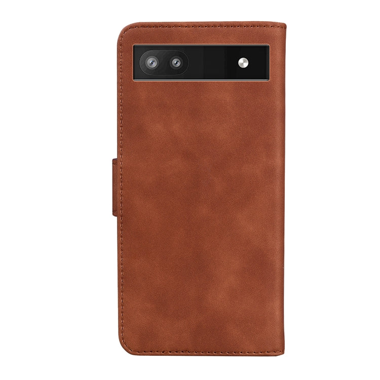 For Google Pixel 6a Skin Feel Pure Color Flip Leather Phone Case