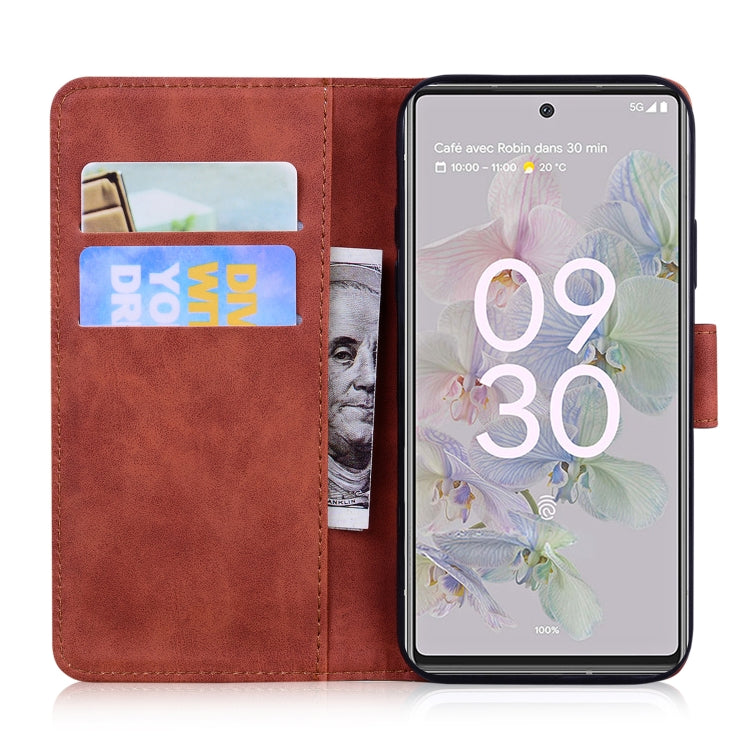 For Google Pixel 6a Skin Feel Pure Color Flip Leather Phone Case