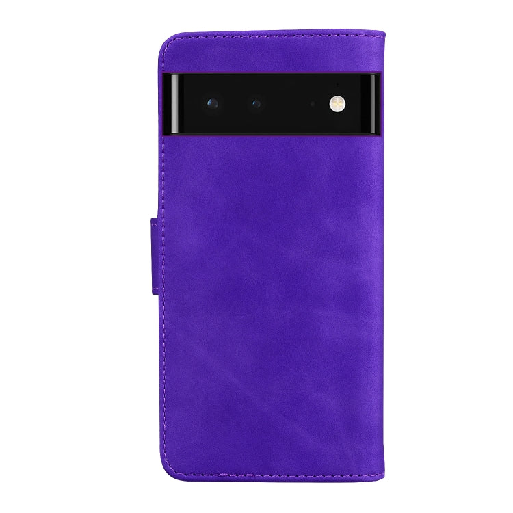 For Google Pixel 6 Skin Feel Pure Color Flip Leather Phone Case