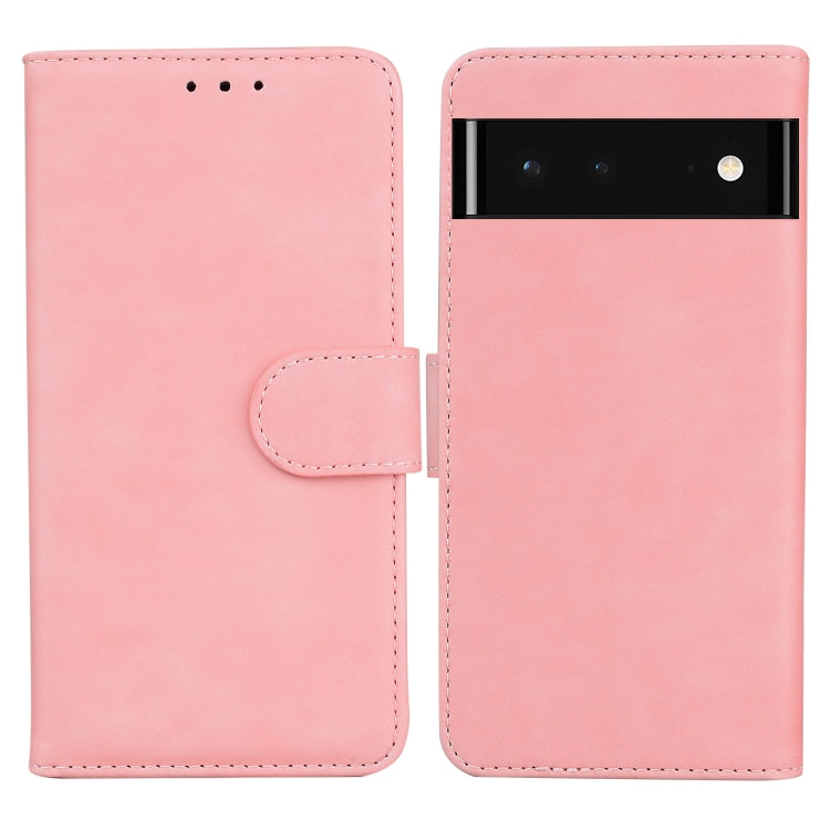 For Google Pixel 6 Skin Feel Pure Color Flip Leather Phone Case