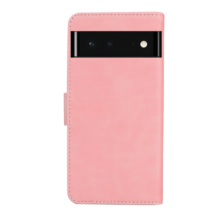 For Google Pixel 6 Skin Feel Pure Color Flip Leather Phone Case