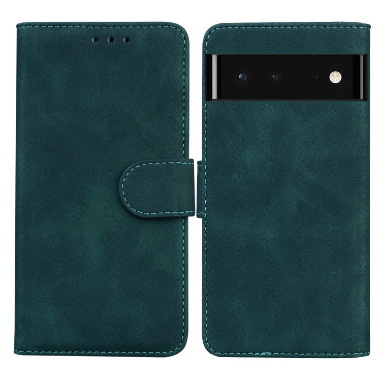 For Google Pixel 6 Skin Feel Pure Color Flip Leather Phone Case