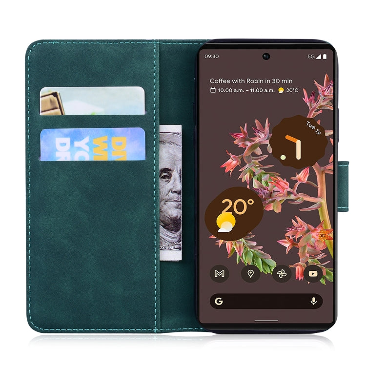 For Google Pixel 6 Skin Feel Pure Color Flip Leather Phone Case