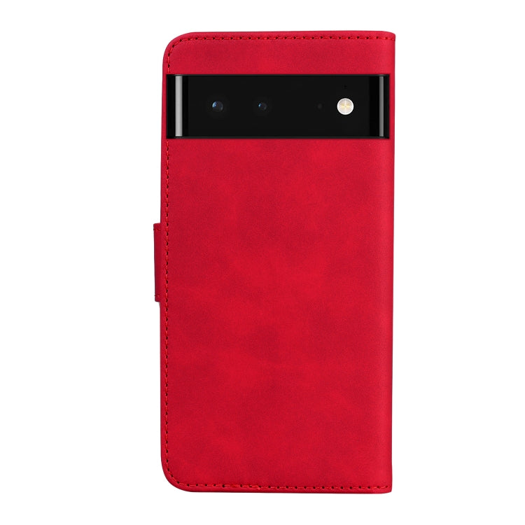 For Google Pixel 6 Skin Feel Pure Color Flip Leather Phone Case