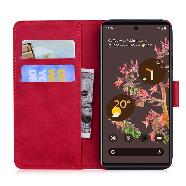 For Google Pixel 6 Skin Feel Pure Color Flip Leather Phone Case