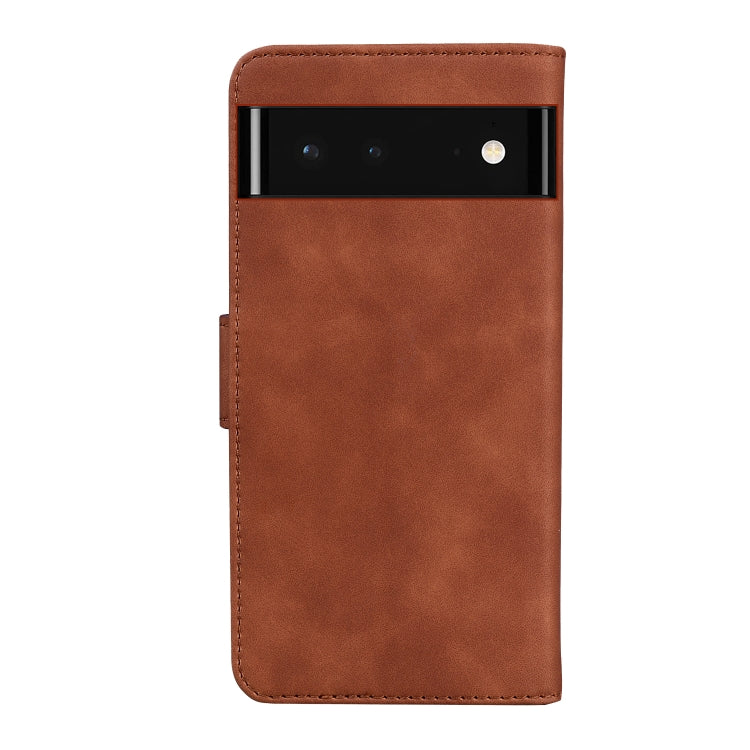 For Google Pixel 6 Skin Feel Pure Color Flip Leather Phone Case