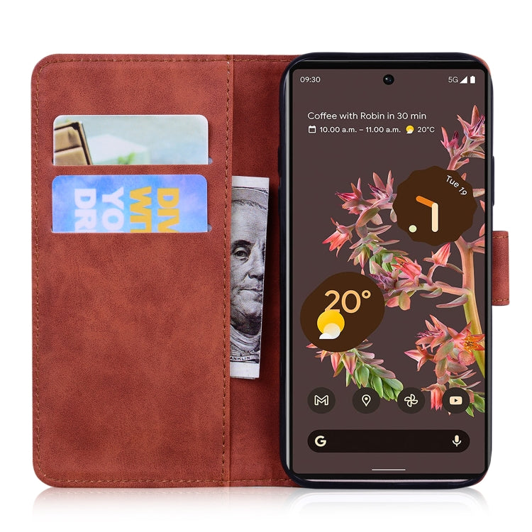 For Google Pixel 6 Skin Feel Pure Color Flip Leather Phone Case
