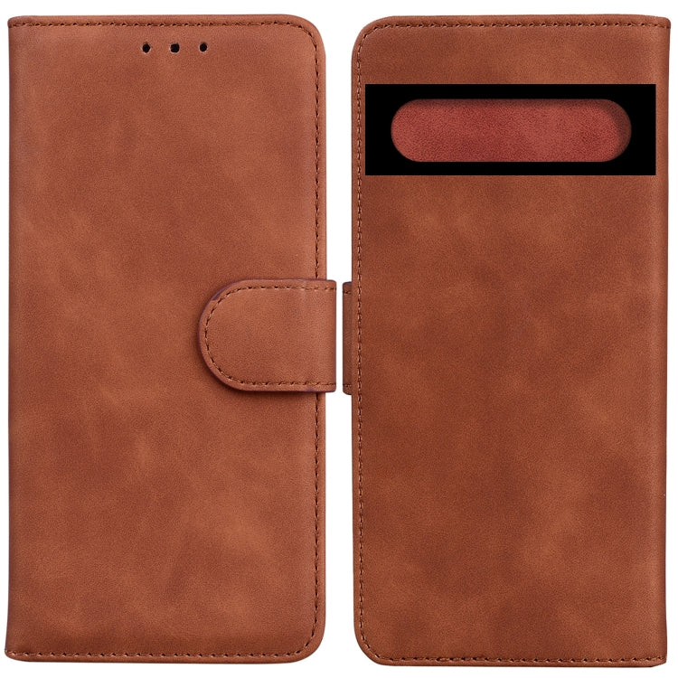 For Google Pixel 7 Pro 5G Skin Feel Pure Color Flip Leather Phone Case