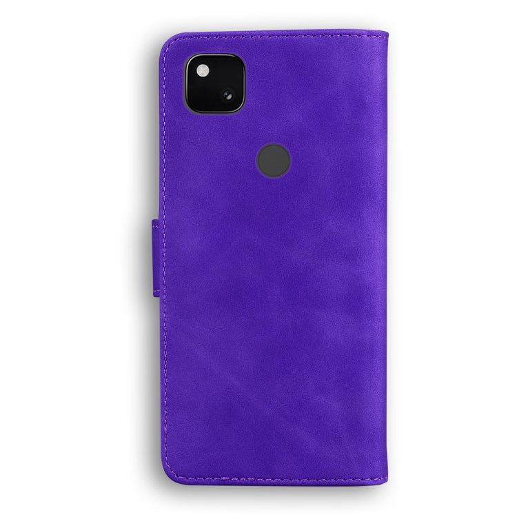 For Google Pixel 4a 4G Skin Feel Pure Color Flip Leather Phone Case