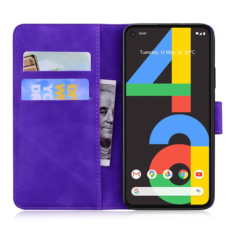 For Google Pixel 4a 4G Skin Feel Pure Color Flip Leather Phone Case