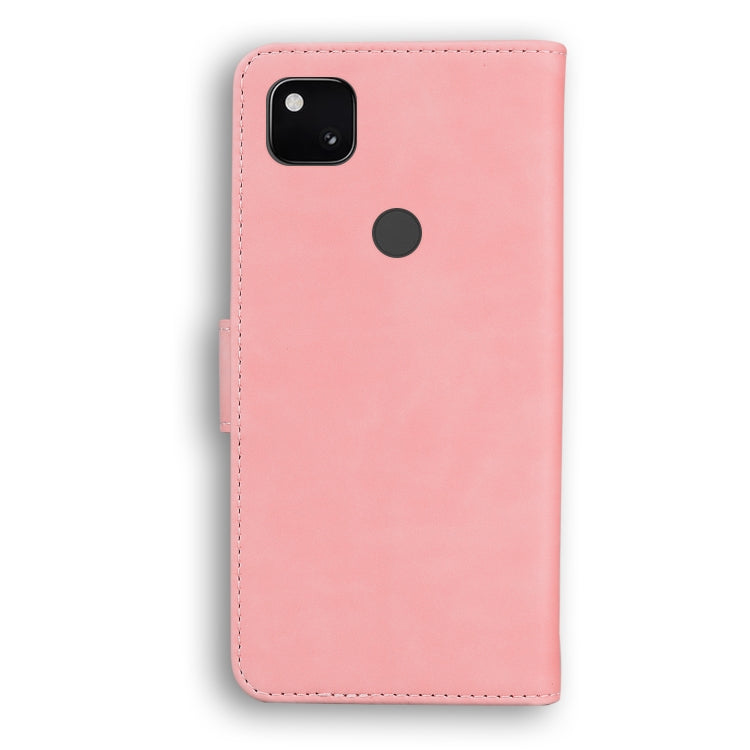 For Google Pixel 4a 4G Skin Feel Pure Color Flip Leather Phone Case