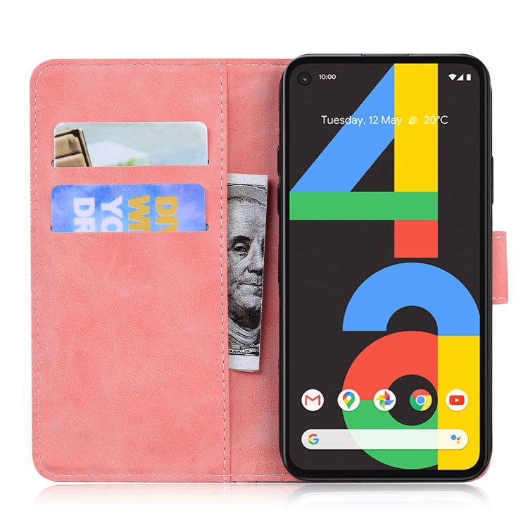 For Google Pixel 4a 4G Skin Feel Pure Color Flip Leather Phone Case