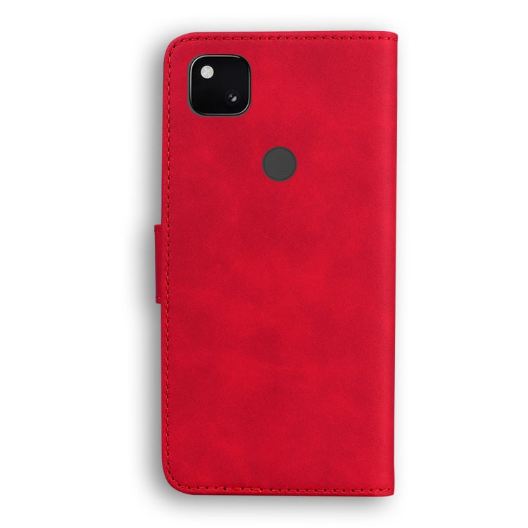 For Google Pixel 4a 4G Skin Feel Pure Color Flip Leather Phone Case
