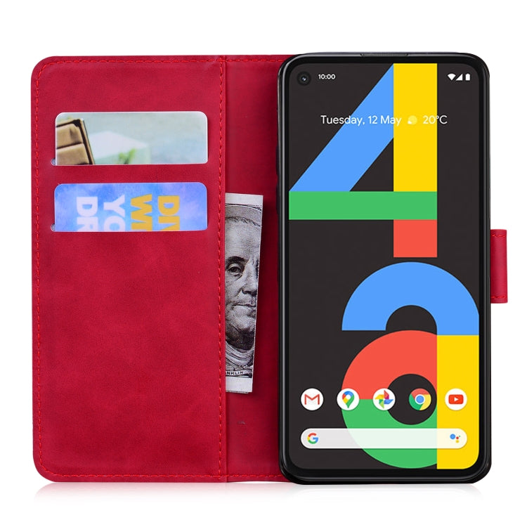 For Google Pixel 4a 4G Skin Feel Pure Color Flip Leather Phone Case