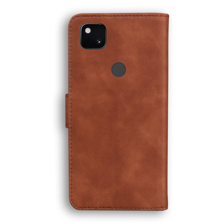 For Google Pixel 4a 4G Skin Feel Pure Color Flip Leather Phone Case