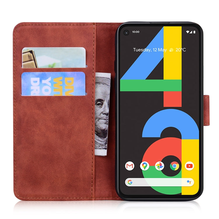 For Google Pixel 4a 4G Skin Feel Pure Color Flip Leather Phone Case