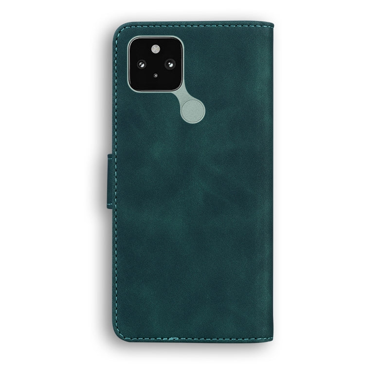 For Google Pixel 5 Skin Feel Pure Color Flip Leather Phone Case