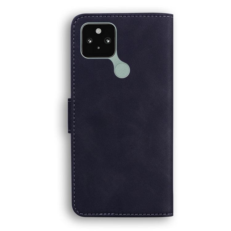 For Google Pixel 5 Skin Feel Pure Color Flip Leather Phone Case