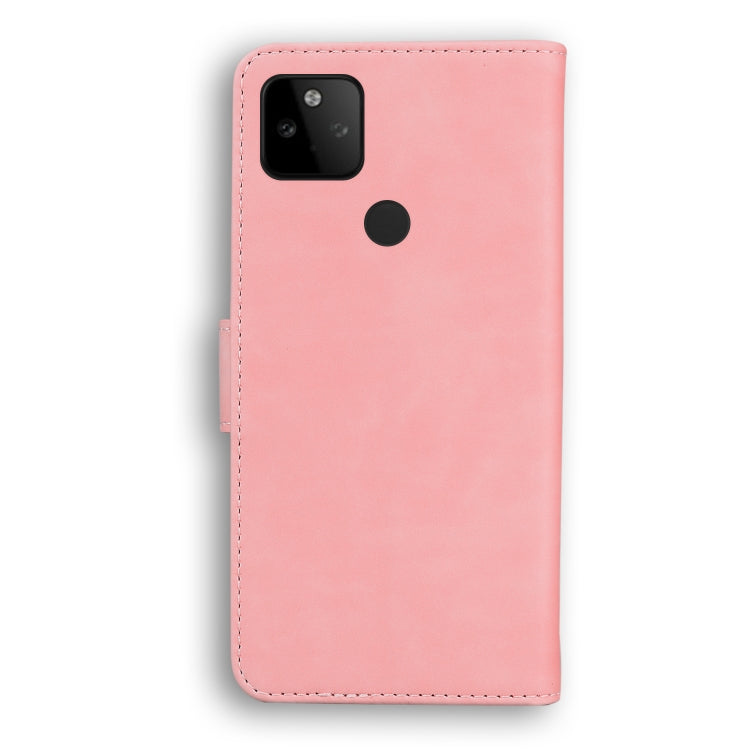 For Google Pixel 5a Skin Feel Pure Color Flip Leather Phone Case