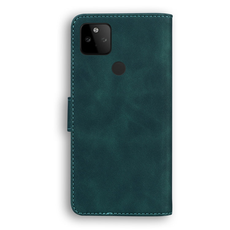 For Google Pixel 5a Skin Feel Pure Color Flip Leather Phone Case