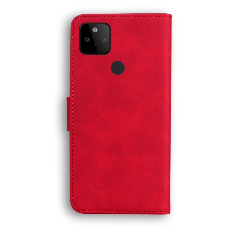 For Google Pixel 5a Skin Feel Pure Color Flip Leather Phone Case