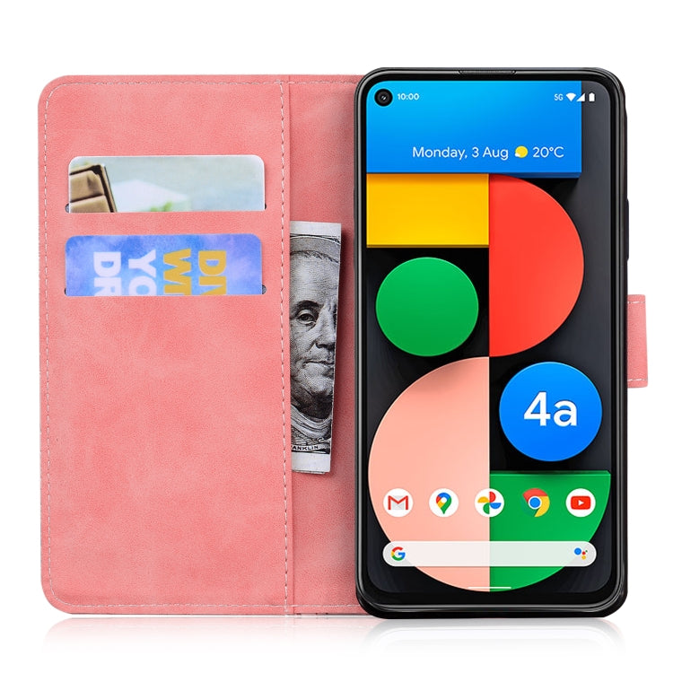 For Google Pixel 5 XL / 4a 5G Skin Feel Pure Color Flip Leather Phone Case