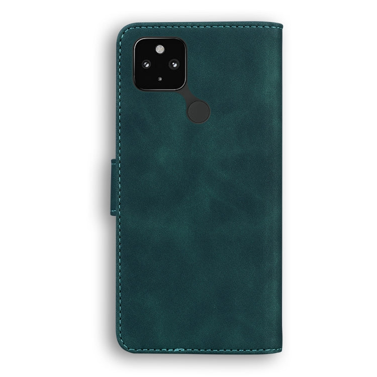 For Google Pixel 5 XL / 4a 5G Skin Feel Pure Color Flip Leather Phone Case