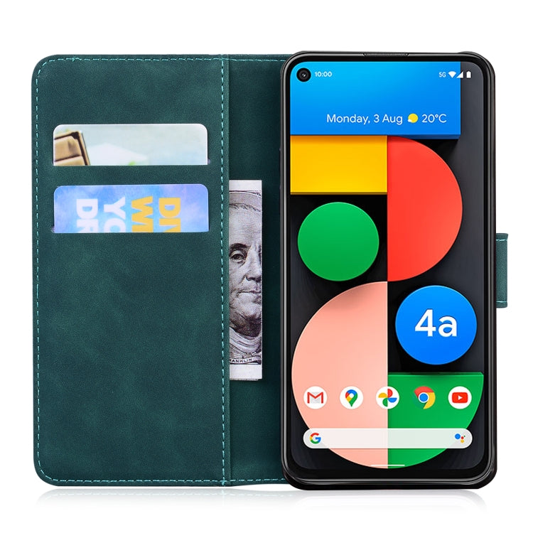 For Google Pixel 5 XL / 4a 5G Skin Feel Pure Color Flip Leather Phone Case