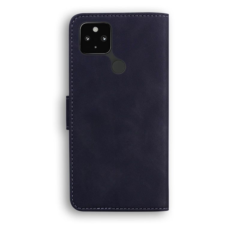 For Google Pixel 5 XL / 4a 5G Skin Feel Pure Color Flip Leather Phone Case