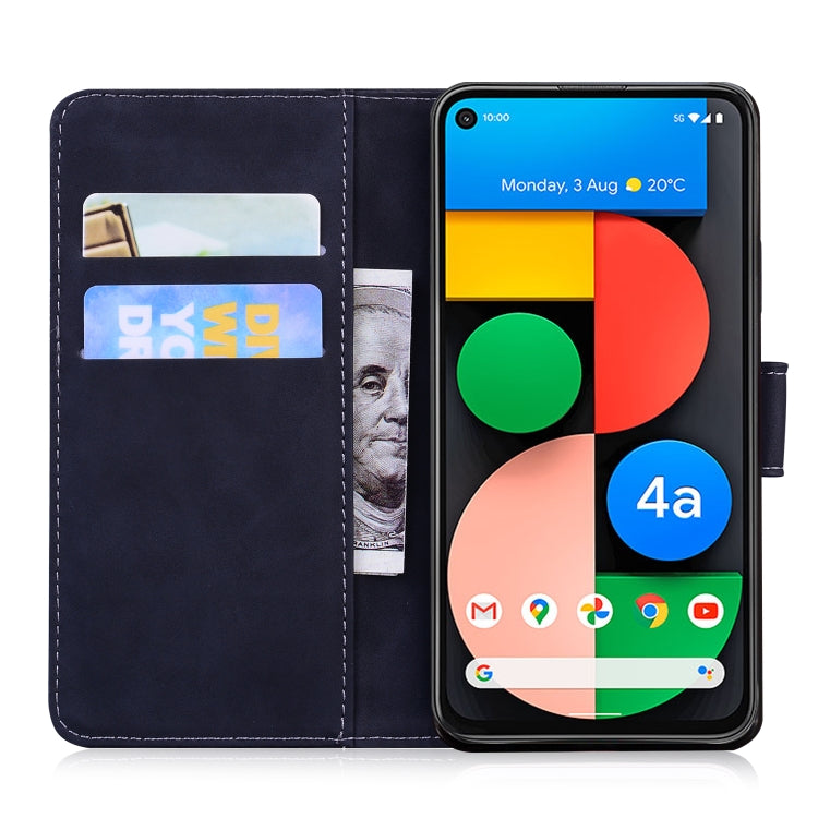 For Google Pixel 5 XL / 4a 5G Skin Feel Pure Color Flip Leather Phone Case