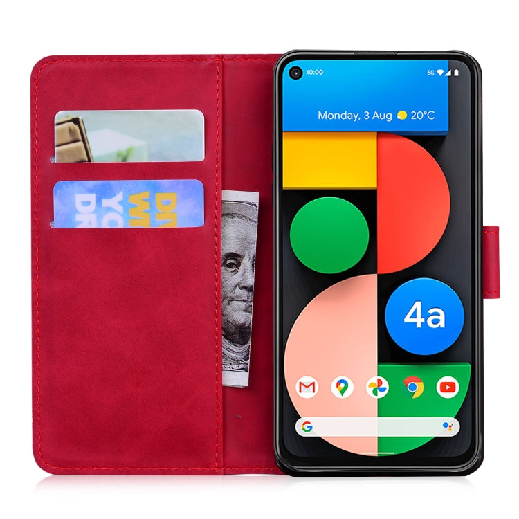 For Google Pixel 5 XL / 4a 5G Skin Feel Pure Color Flip Leather Phone Case