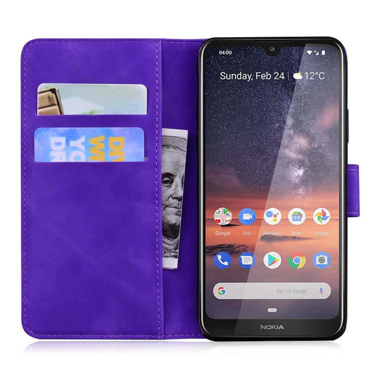 For Nokia 3.2 Skin Feel Pure Color Flip Leather Phone Case