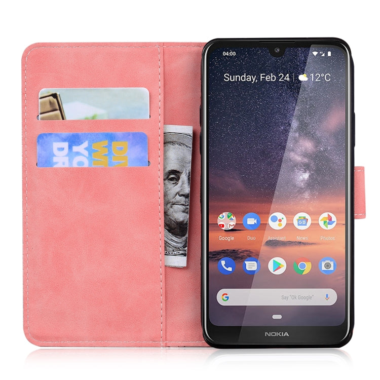 For Nokia 3.2 Skin Feel Pure Color Flip Leather Phone Case