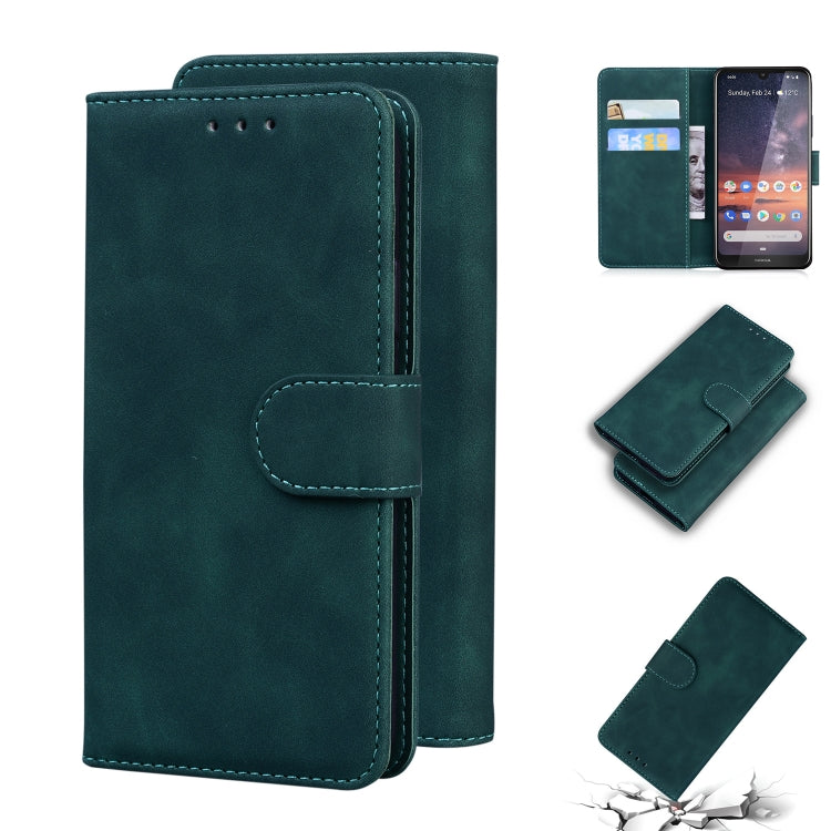 For Nokia 3.2 Skin Feel Pure Color Flip Leather Phone Case