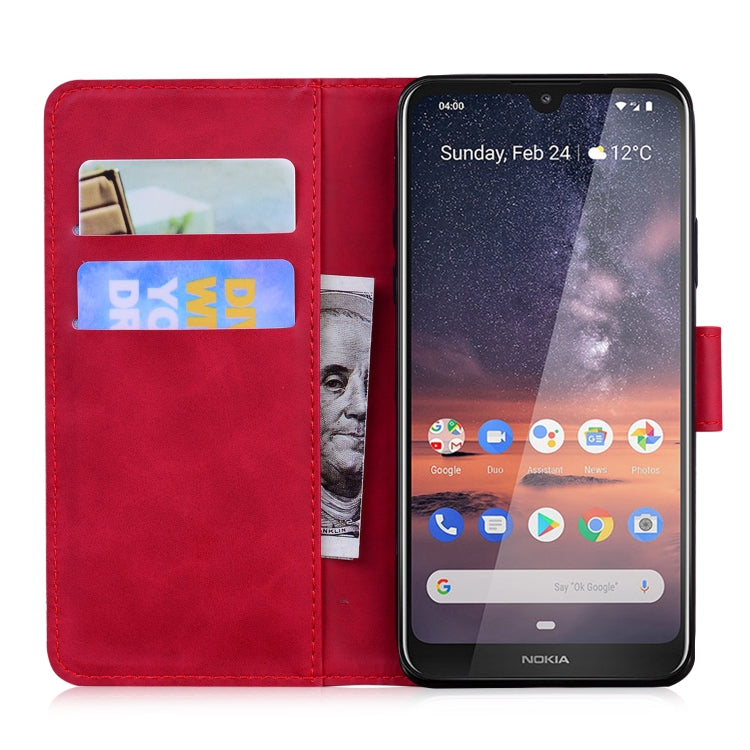 For Nokia 3.2 Skin Feel Pure Color Flip Leather Phone Case