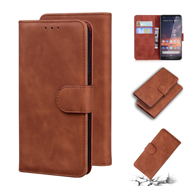 For Nokia 3.2 Skin Feel Pure Color Flip Leather Phone Case