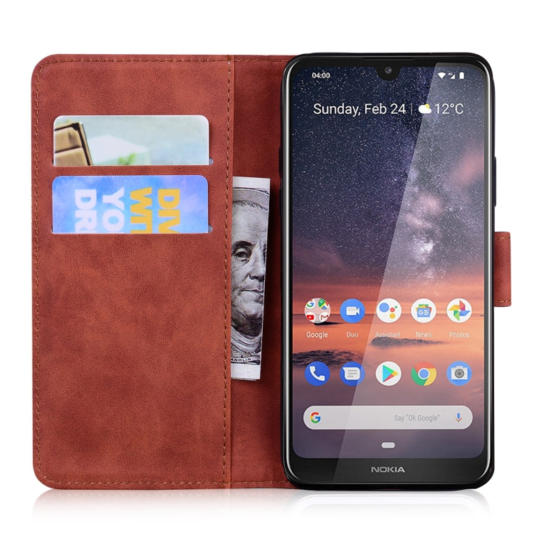 For Nokia 3.2 Skin Feel Pure Color Flip Leather Phone Case