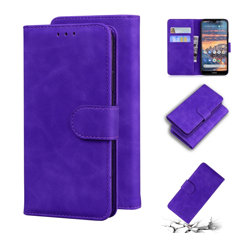 For Nokia 4.2 Skin Feel Pure Color Flip Leather Phone Case