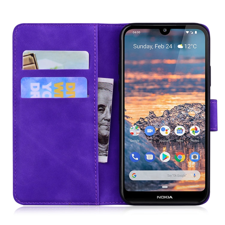 For Nokia 4.2 Skin Feel Pure Color Flip Leather Phone Case