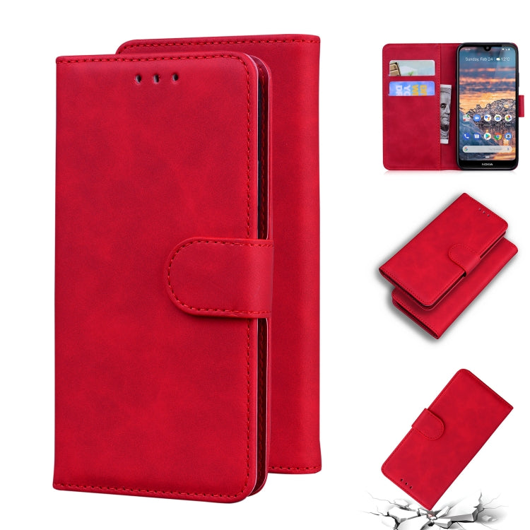 For Nokia 4.2 Skin Feel Pure Color Flip Leather Phone Case