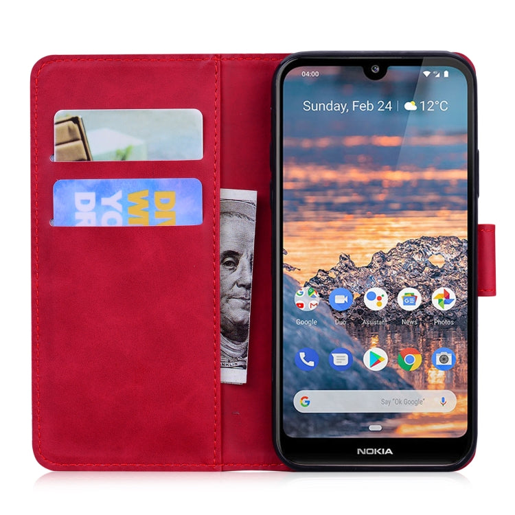 For Nokia 4.2 Skin Feel Pure Color Flip Leather Phone Case