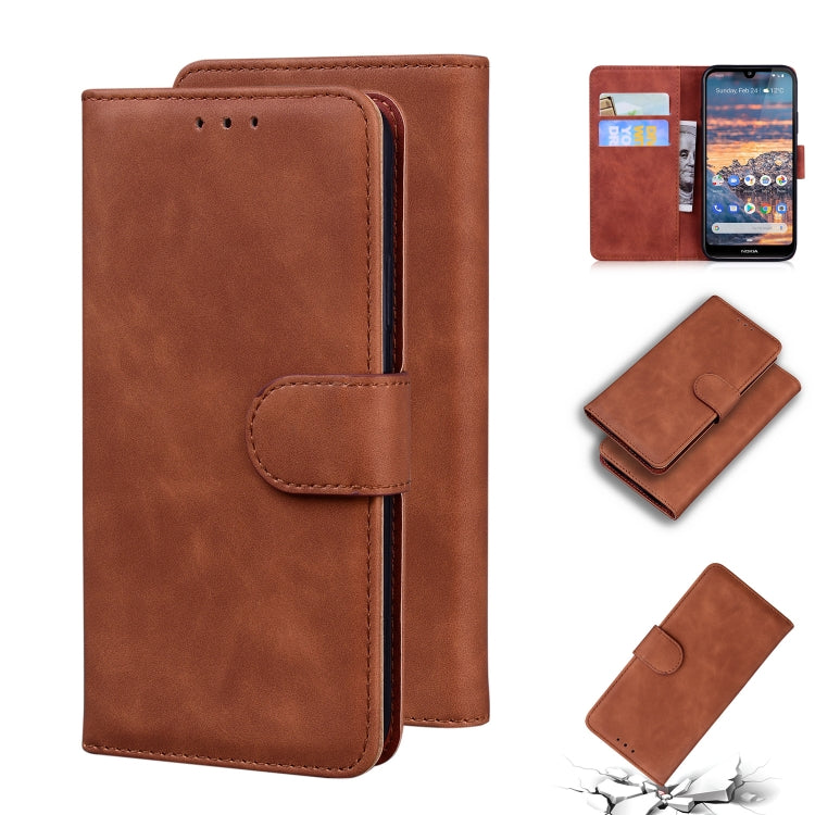 For Nokia 4.2 Skin Feel Pure Color Flip Leather Phone Case